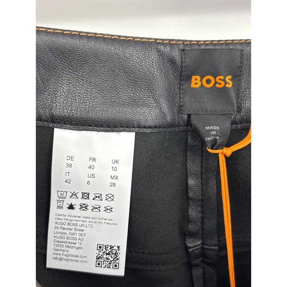 BOSS Hugo Boss Orange Taskin Slim Fit Faux Leather Ankle Pant Black Size 6 NEW - Picture 8 of 9
